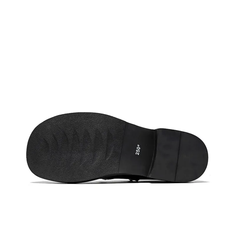 GZZ Dress Shoes Men Low Top Black-5