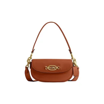 COACH Harley Cow Leather Saddle Bag Handbag Shoulder Bag Women's Brown