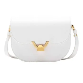 COCCINELLE Leather Crossbody Bag Shoulder Bag Small Size Women's White