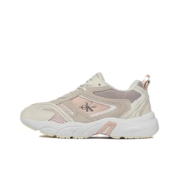 CKJ CALVIN KLEIN JEANS Low Top Casual Shoes Women's Beige Pink