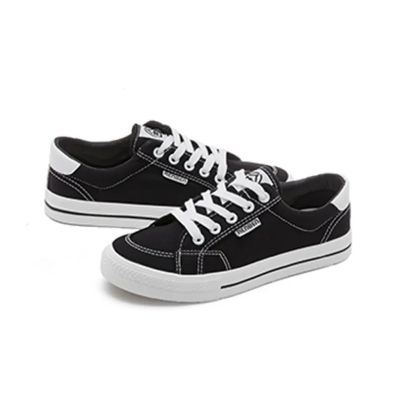 RENBEN Anti Slip And Wear Resistant Breathable Low Top Canvas Shoes Unisex Black-3
