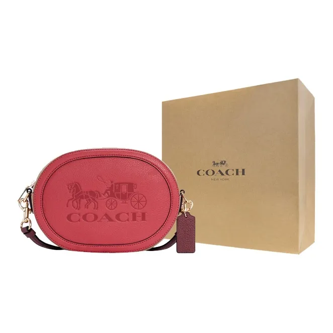 COACH Camera Leather Camera Bag Shoulder Bag Crossbody Bag Small Size Women's Strawberry Red-3