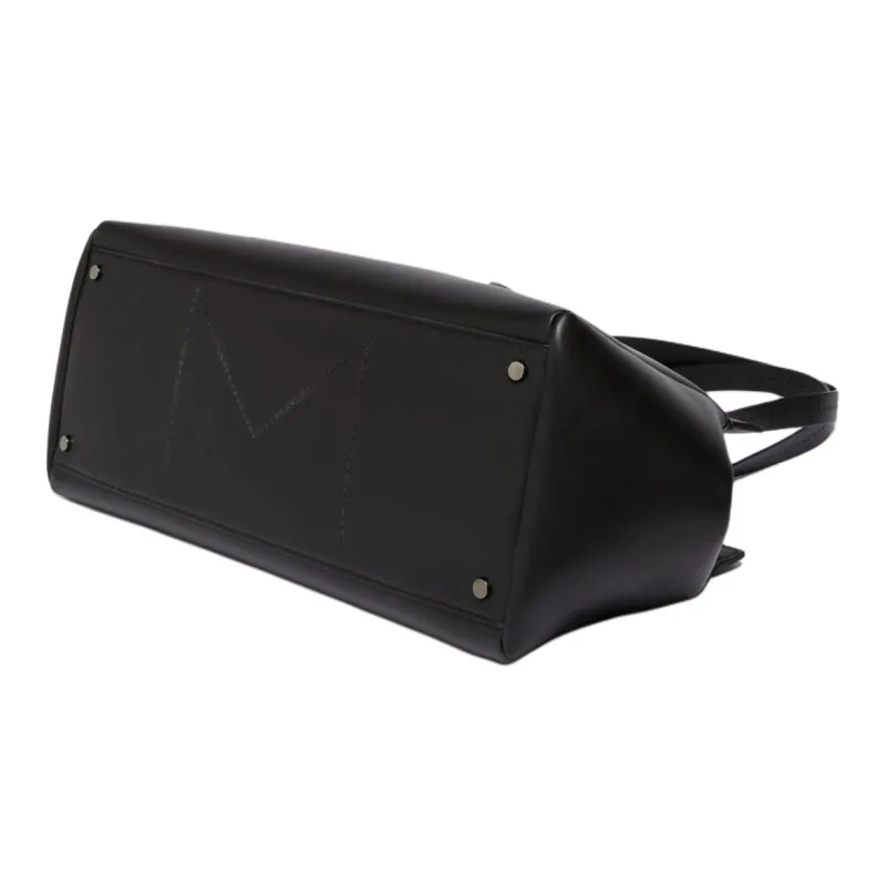 MaxMara Cow Leather Handbag Shoulder Bag Women's Black-3