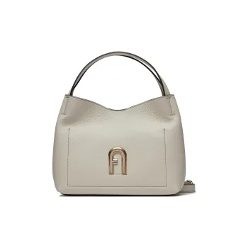 Furla Primula Grain Leather Shoulder Bag, Crossbody Bag, Handbag Women's Cotton Candy White
