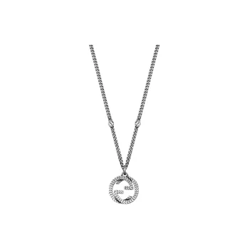 GUCCI Sterling Silver Interlocking G Necklace