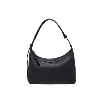 Marino Orlandi Cow Leather Crescent Bag Shoulder Bag Handbag Large Size Women's Brown/Black/White
