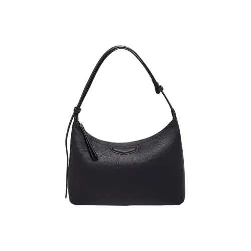 Marino Orlandi Cow Leather Crescent Bag Shoulder Bag Handbag Large Size Women's Brown/Black/White
