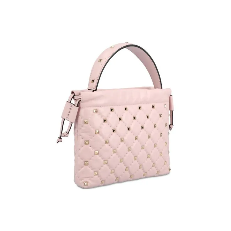 Valentino ROCKSTUD SPIKE Calfskin Shoulder Bag Women's Pink-1