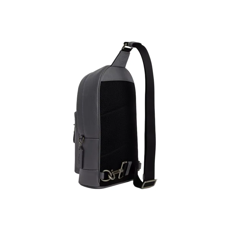 COACH West Leather Sling Bag, Crossbody Bag, Shoulder Bag Unisex Gunmetal & Industrial Gray-1