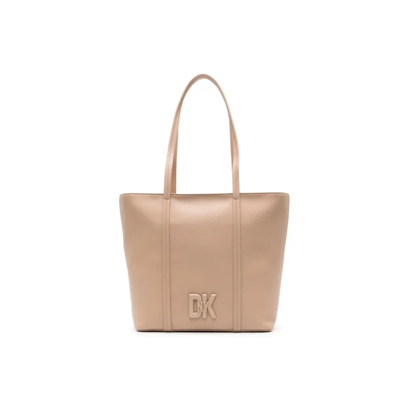 DKNY Leather Tote Bag Shopping Bag Shoulder Bag Handbag Medium Size Women's Taupe-0
