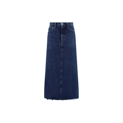 AGOLDE Denim Long Skirts Women's Blue