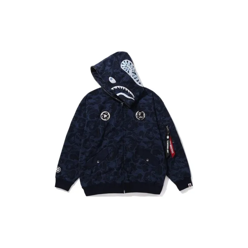 Bape X Alpha Industries Shark Full Zip Hoodie-2