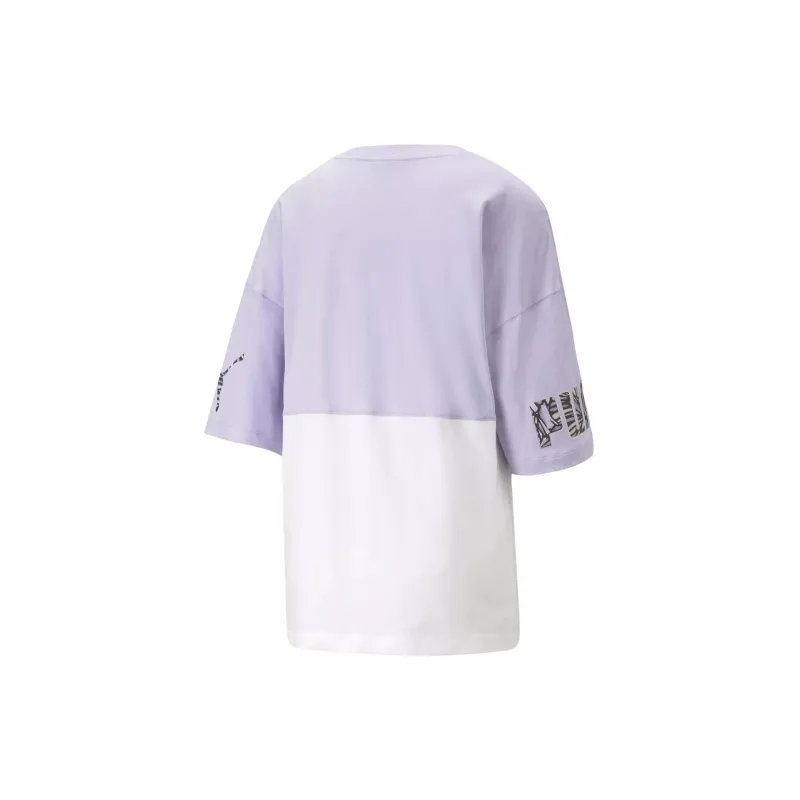 PUMA POWER NOVA SHINE COLORBLOCK TEE T-Shirt Women's Purple-1