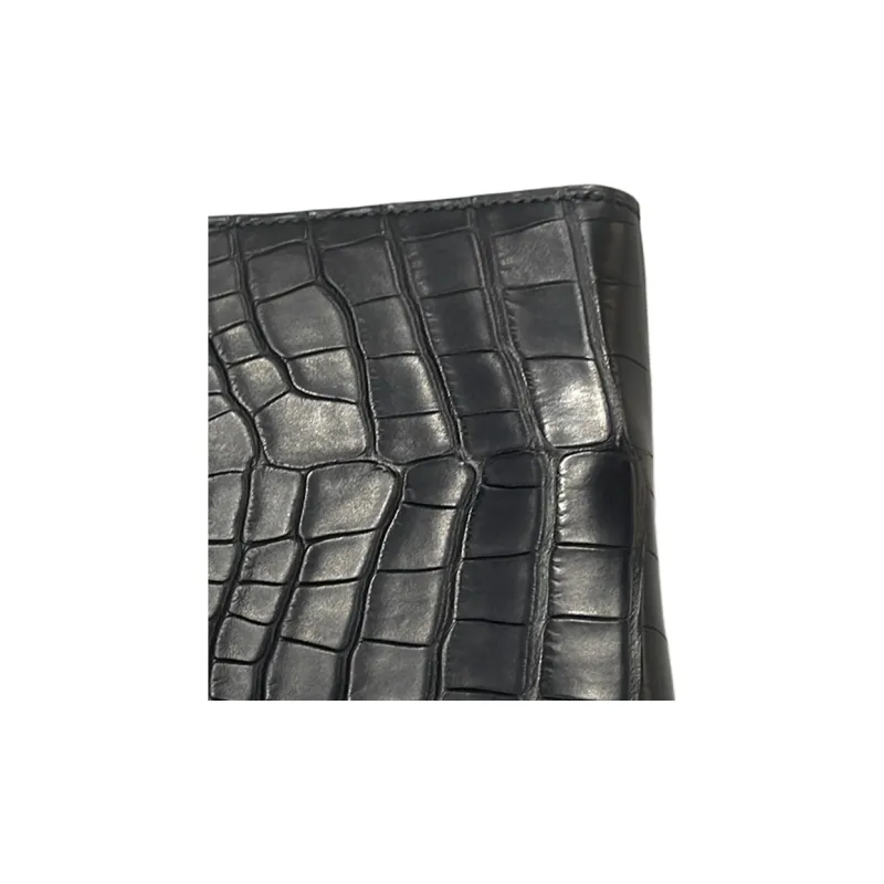 HERMES MC² COPERNIC Matte Crocodile Leather Wallet Men's 89 Noir Black-3