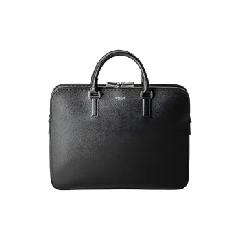 Serapian Cow Leather Laptop Bags Briefcases Men's Black