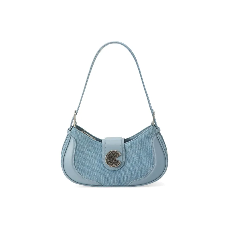 Simedin Denim Shoulder Bag Small Size Women's Blue-1