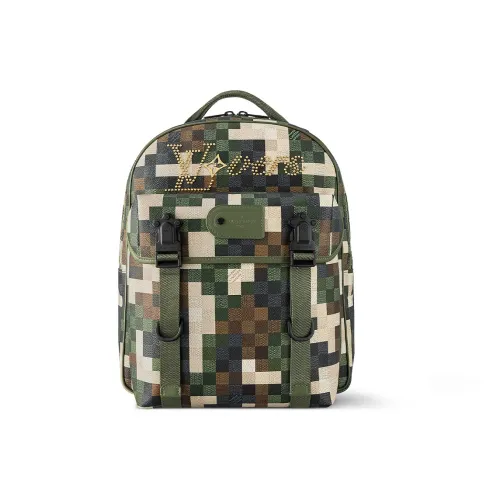 LOUIS VUITTON Canvas Backpack Men's Camouflage