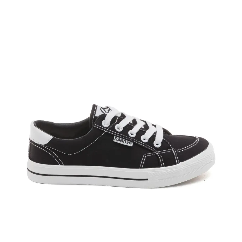 RENBEN Anti Slip And Wear Resistant Breathable Low Top Canvas Shoes Unisex Black-1
