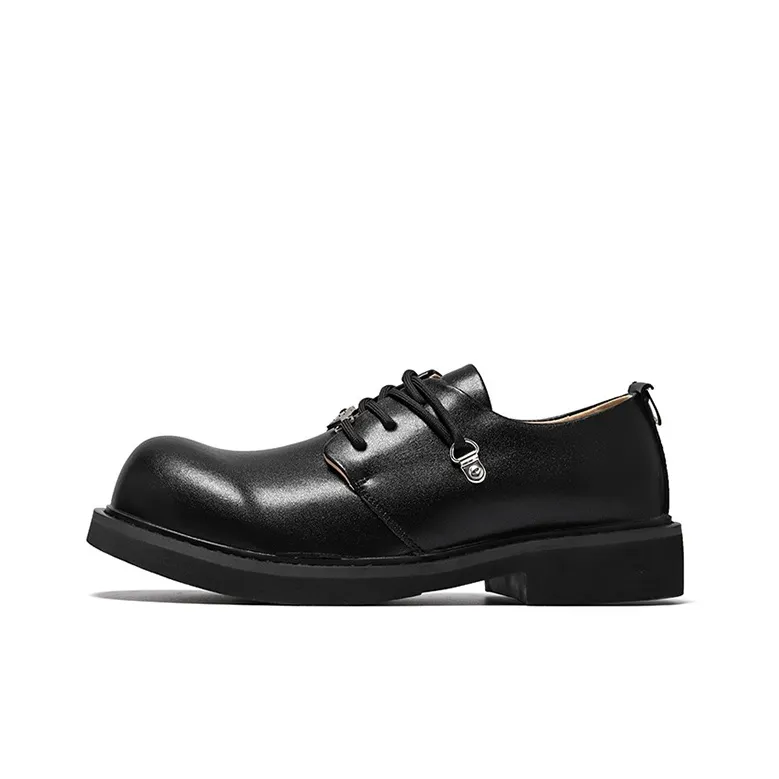 GZZ Dress Shoes Men Low Top Black-0