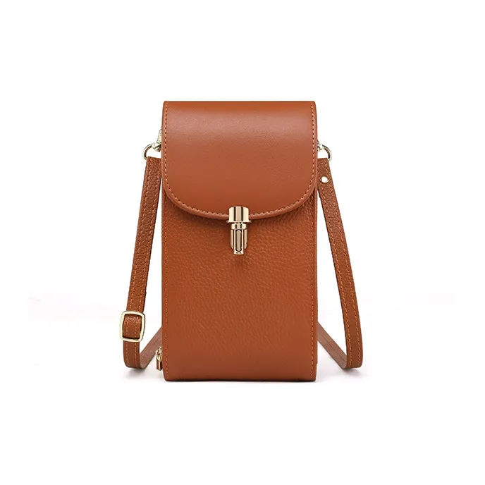 Gorora Cow Leather Shoulder Bag Regular Women's Caramel/Noble Red/Hepburn Black/Vintage Green-0