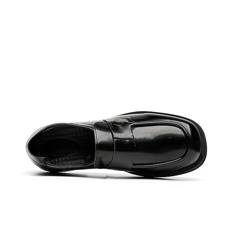 GZZ Dress Shoes Men Low Top Black-2