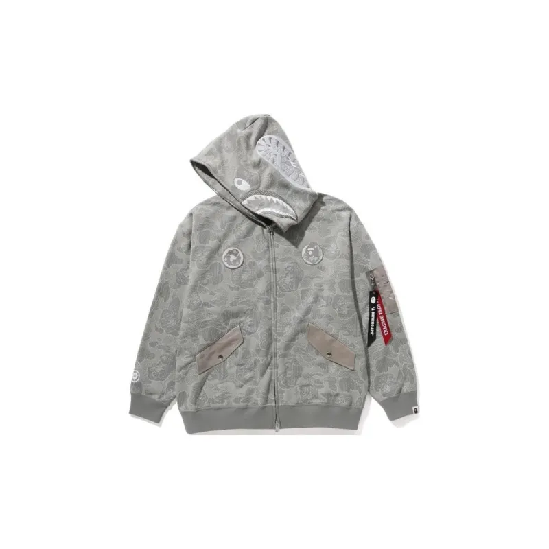 Bape X Alpha Industries Shark Full Zip Hoodie-5