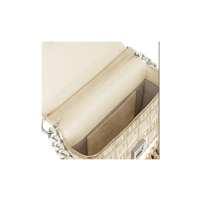 Givenchy 4G Embroidery Canvas Canvas Bag Shoulder Bag Crossbody Bag Small Size Women's Dusty Gold-5