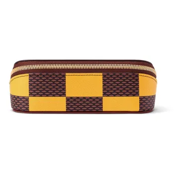 LOUIS VUITTON Damier Pop Canvas With Leather Storage Bag Eyeglass Pouch Medium Size Women's Yellow