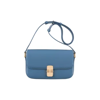 A.P.C Grace Cow Leather Shoulder Bag Crossbody Bag Clutches Women's Blue