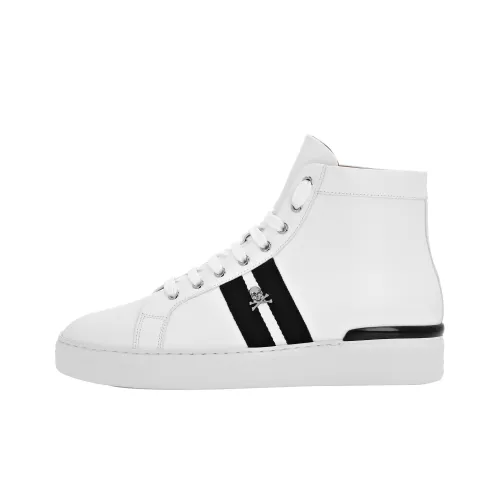 PHILIPP PLEIN Skull-charm Leather Sneakers