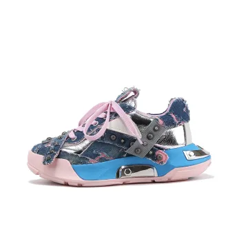 BELLALILY Slip Resistant Lightweight Height Increasing Low Top Chunky Sneakers Women's