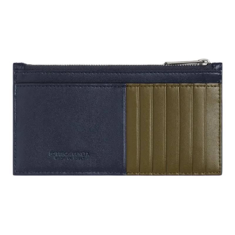 Bottega Veneta Cow Leather Wallet Men's Space Blue & Mud Brown-1