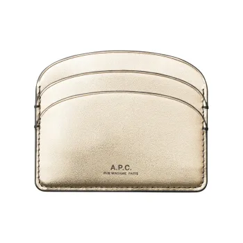 A.P.C Cow Leather Card Clip Card Holder Women's Gold