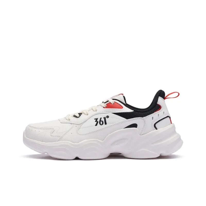 361° Cloud Anti Slip Wear Resistant Low Top Casual Shoes Men's White Black-0