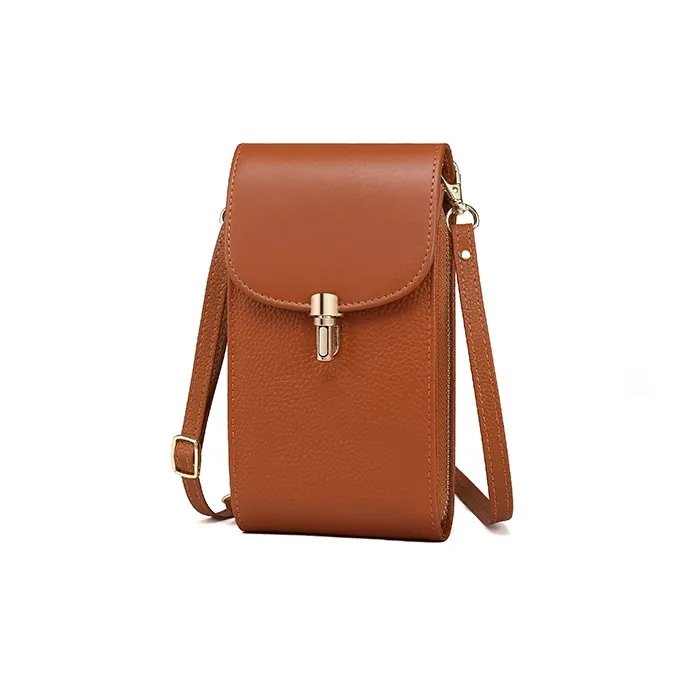 Gorora Cow Leather Shoulder Bag Regular Women's Caramel/Noble Red/Hepburn Black/Vintage Green-1
