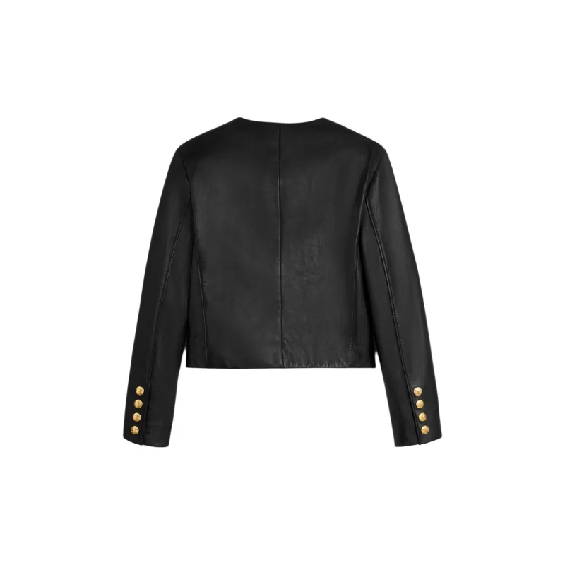 CELINE SS24 Leather Jacket Women's Black-1