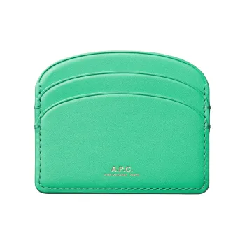 A.P.C Cow Leather Card Holder Card Holder Women's Spring Green