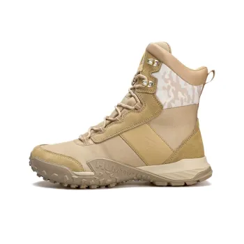 HUMTTO Anti Slip Wear Resistant High Top Outdoor Shoes Men's Brown Yellow