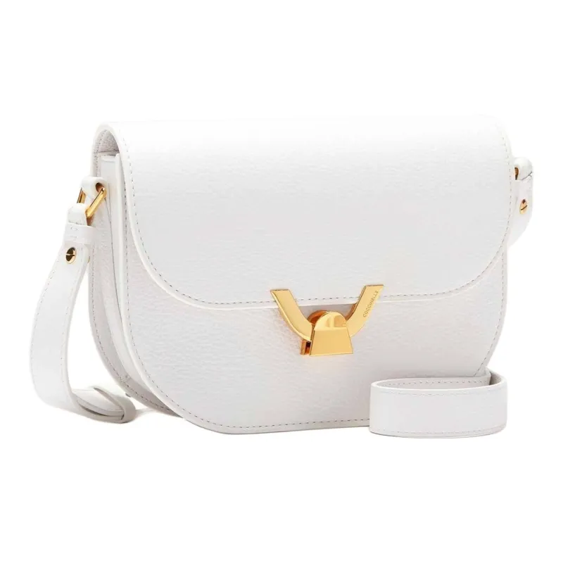 COCCINELLE Leather Crossbody Bag Shoulder Bag Small Size Women's White-1