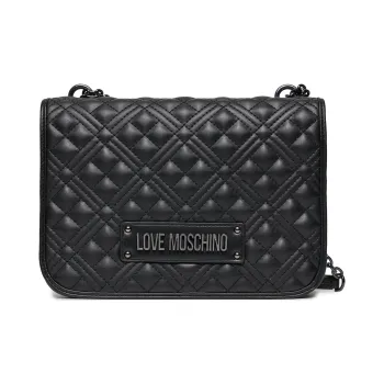 LOVE MOSCHINO Faux Leather Shoulder Bag, Crossbody Bag, Handbag Trumpets Women's Black