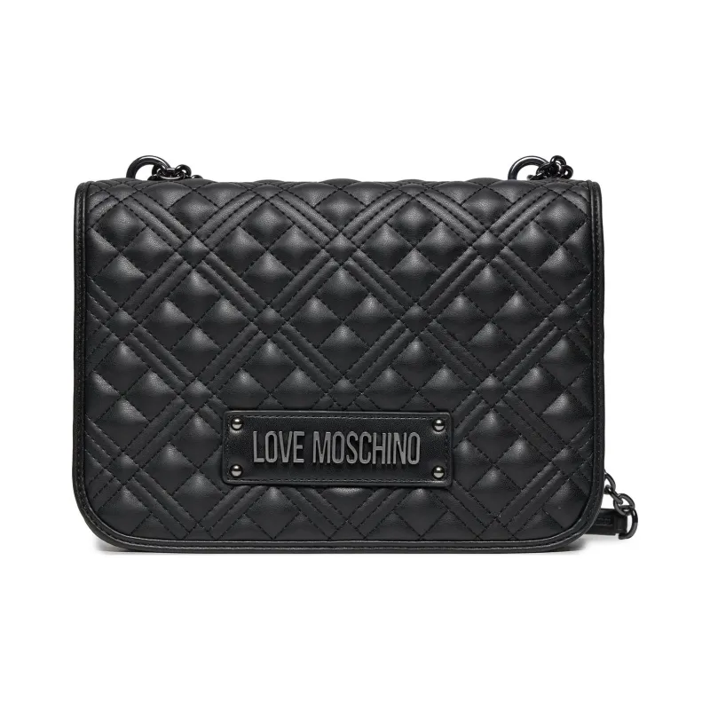 LOVE MOSCHINO Faux Leather Shoulder Bag, Crossbody Bag, Handbag Trumpets Women's Black-0