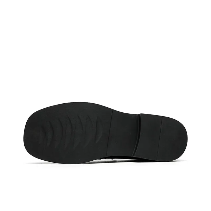 GZZ Dress Shoes Men Low Top Black-4