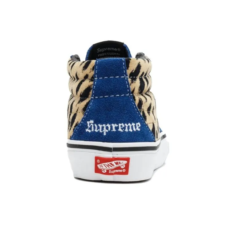 Vans Sk8 Mid Supreme Velvet Leopard Royal-3