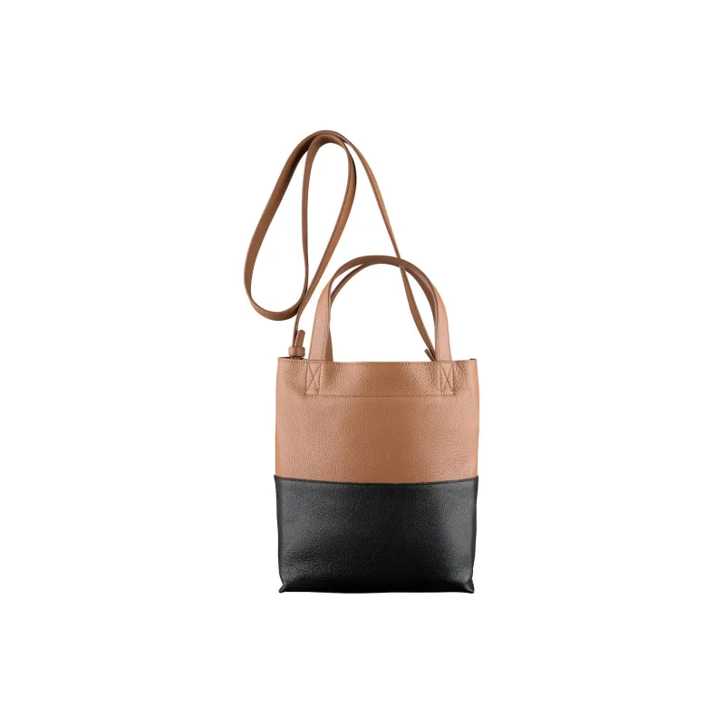 A.P.C Cow Leather Tote Bag, Shopping Bag, Shoulder Bag, Crossbody Bag, Handbag Trumpets Men's Beige & Black-2