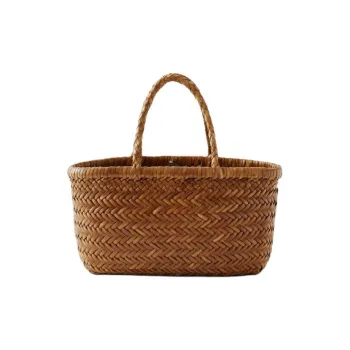 Dragon Diffusion Buffalo Leather Basket Bag Handbag Mini Women's Tan