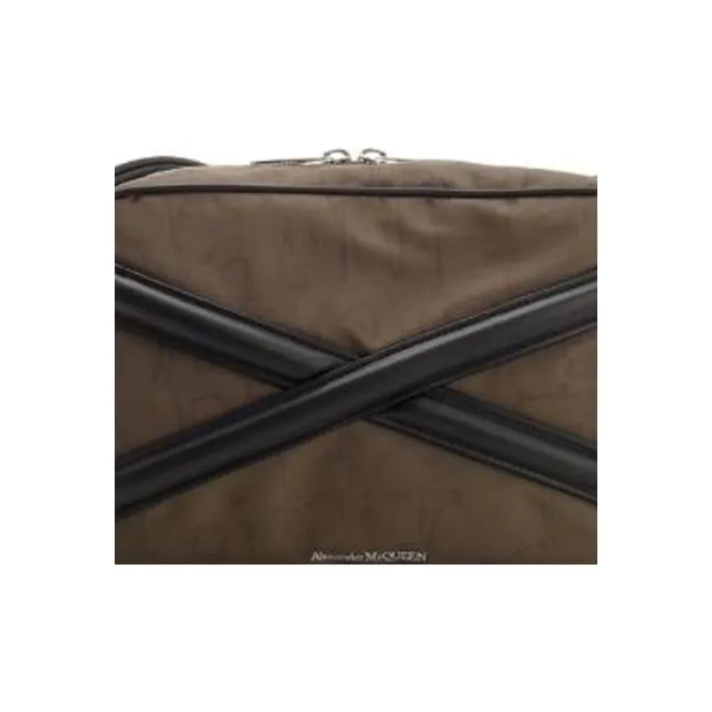 Alexander McQueen Fabric With Calfskin Camera Bags Crossbody Bag Shoulder Bag Men's Brown-5