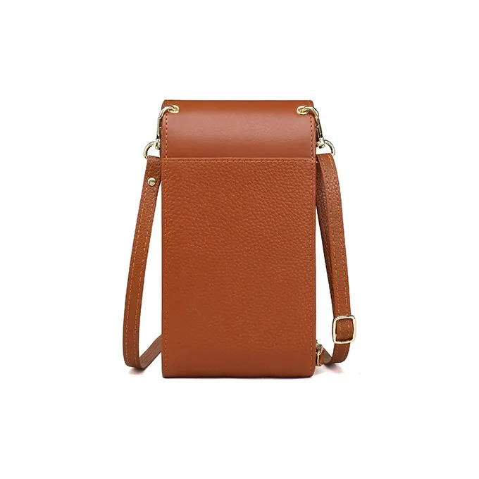 Gorora Cow Leather Shoulder Bag Regular Women's Caramel/Noble Red/Hepburn Black/Vintage Green-2