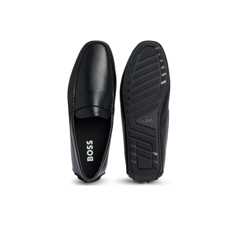BOSS Noel Logo-debossed Leather Loafers-4