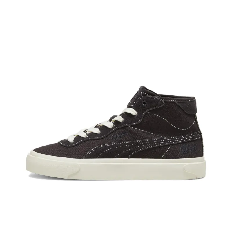PUMA Capri Royale Slip-Resistant Mid-Top Skateboard Shoes Unisex Black White-0