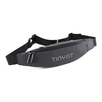 TINYAT Polyester Shoulder Bag Crossbody Bag Fanny Pack Medium Size Unisex Blue/Gray/Black